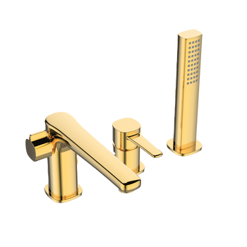 Invena bateria wannowa 3-otworowa Glamour, złoty BW-02-S09-V