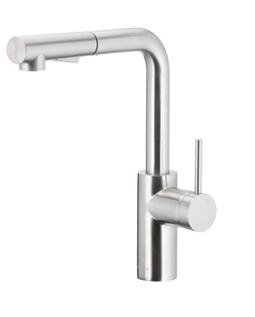 KFA bateria DUERO BASIC kuchenna  stojąca z wyciąganą wylewką  i obrotową wylewką  2 funkcyjną, inox 6623-110-22