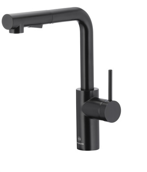 KFA bateria kuchenna Duero Basic stojąca z wyciąganą i obrotową wylewką 2f, czarna 6623-110-81