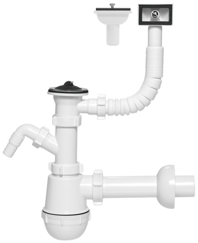 Instadrain syfon zlewozmywakowy fi 50 mm butelkowy, 1-komora, z wyjściem do pralki/zmywarki 1233