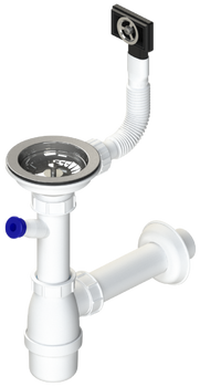 Instadrain syfon zlewozmywakowy fi 90 mm butelkowy, 1-komora, z wyjściem do pralki/zmywarki 2663