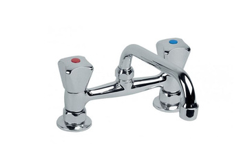 KFA bateria umywalkowa stojąca 2-otw. STANDARD L160 uchwyt czworokątny 301-310-00