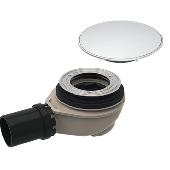 Geberit zestaw odpływowy do brodzików, d90, H80 h50 z pokrywą odpływu w kolorze chrom błyszczący, wysokość zasyfonowania 30/50 mm SG004