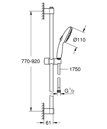 Grohe zestaw z drążkiem prysznicowym, 2 strumienie Tempesta 110 chrom 26163003