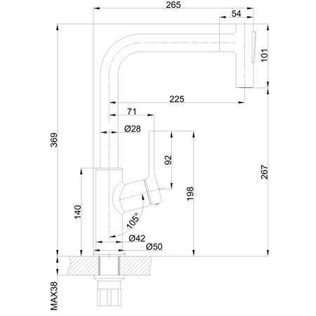 Invena bateria kuchenna z wyciąganą wylewką Farsala, chrom BZ-40-L01-S