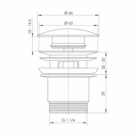 Instadrain korek klik-klak do umywalki z przelewem, chrom 2275