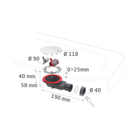 Wirquin odpływ brodzikowy Slim+, fi90, biały mat 30724964