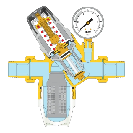 Caleffi reduktor ciśnienia z wymiennym wkładem z manometrem 3/4" 535151