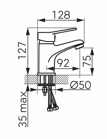 Ferro bateria umywalkowa stojąca ISSO, chrom BIS2