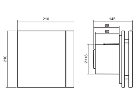 Venture wentylator łazienkowy Silent 200 CHZ DESIGN-3C 230V, 50HZ 40021275