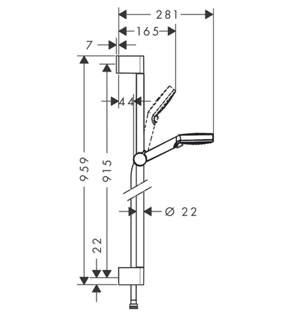 Hansgrohe zestaw prysznicowy Crometta Vario Unica 0,90 m 26536400