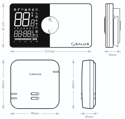Salus bezprzewodowy, natynkowy, tygodniowy regulator 091PRORF