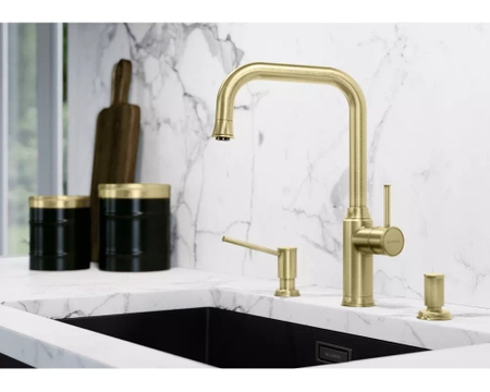 Blanco bateria kuchenna z wyciąganą wylewką LIVIA-S złota 526687 