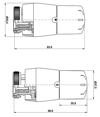 Vario Term głowica termostatyczny Trendy GS.06-106C M30x1.5 biała błyszcząca 000M652A101