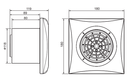 Venture wentylator łazienkowy Silent 200 CRZ 230V, 50HZ 40021260