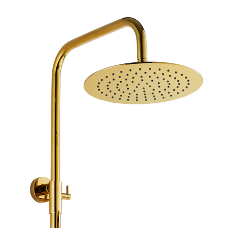 Invena zestaw prysznicowy z deszczownicą i baterią termostatyczną Gold, złoty AU-16-009-X