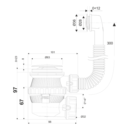 Wirquin syfon umywalkowy Xs-Pure quick-clac z przelewem pl 30722015