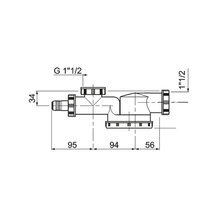 Wirquin syfon zlewozmywakowy pojedynczy niski Espace 1 1/2" x 40 mm, bez spustu, z wyjściem do zmywarki TM100040