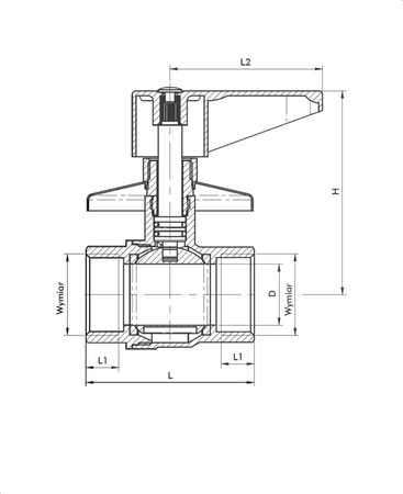 KFA zawór kulowy podtynkowy nakrętno-nakrętny 1/2" 706-010-15