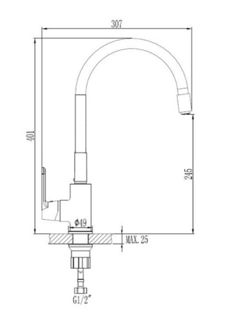 Invena bateria zlewozmywakowa JOGA z ruchomą wylewką, beżowa BZ-32-L03