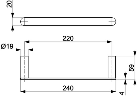 KFA wieszak łazienkowy 22 cm, miedź szczotkowana PVD 864-025-34