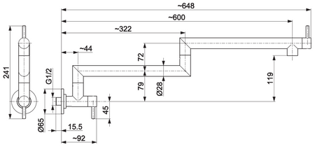 KFA bateria kuchenna przegubowa do napełnienia garnków Duero Pot Filler, inox 6623-030-22