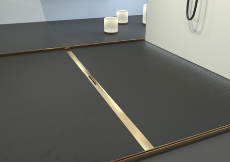 Kessel Linearis Infinity 60 z mechanicznym syfonem megastop, szczotkowana powierzchnia brąz, 800 mm 45304.08