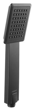 Czarny, kwadratowy zestaw prysznicowy 6w1 z baterią wannowo-natryskową Talis E ST004