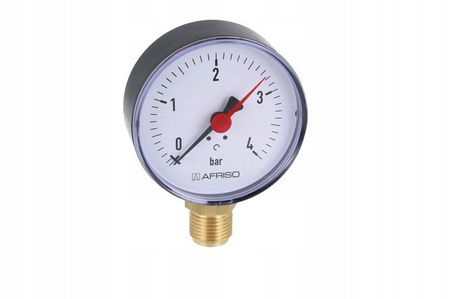 Afriso manometr grzewczy RF 80, fi 80 mm, 0÷4 bar, G1/2", rad, kl. 2,5 63562