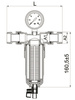 Diamond komplet filtr mechaniczny z płukaniem wstecznym z manometrem i zaworem spustowym DN25 1" ART.350-25