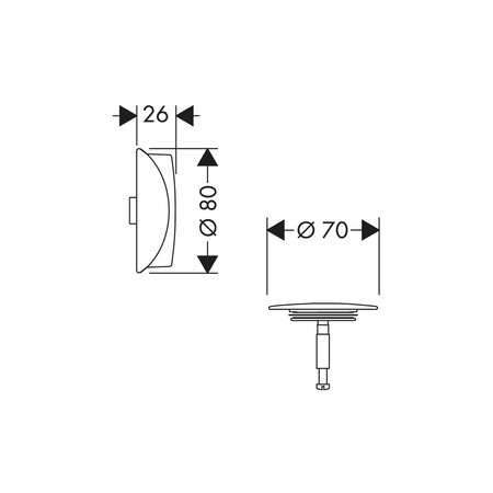 Hansgrohe Flexaplus element zewnętrzny, zestaw odpływ i przelew 58185670