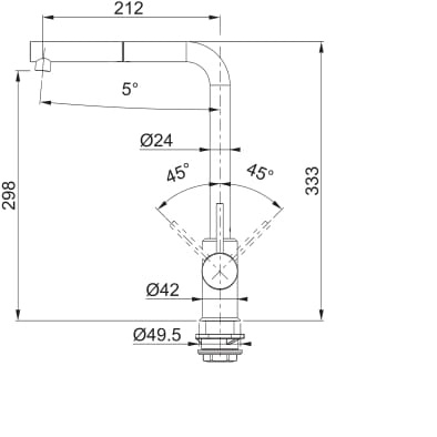 Franke bateria kuchenna stojąca chrom Sirius L Side pull-out Mboczny HP CHR 115.0668.280