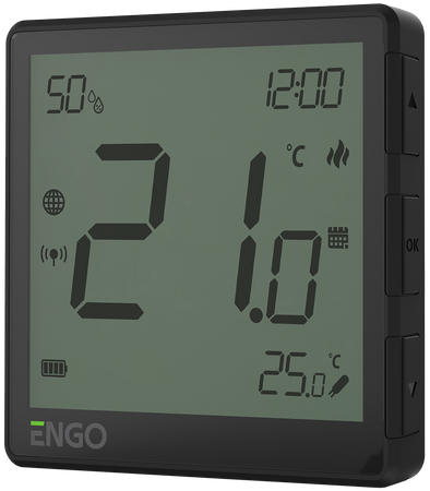 Engo internetowy akumulatorowy, natynkowy regulator temperatury ZigBee czarny 4 szt., bramka internetowa ZigBee, repeater sieci ZigBee EONEBATBPROMOPACK+EGATEZB