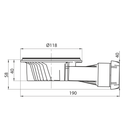 Wirquin odpływ brodzikowy Slim+ fi 90 mm bez grzybka 30724108