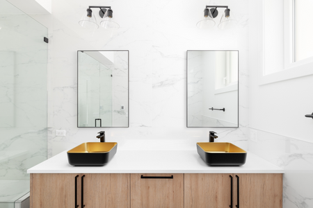 Invena bateria umywalkowa wysoka Paros, czarny BU-09-W04-A