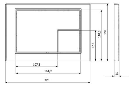 KK-POL przycisk spłukujący M10, satyna mat 350/PPS/107-00-00