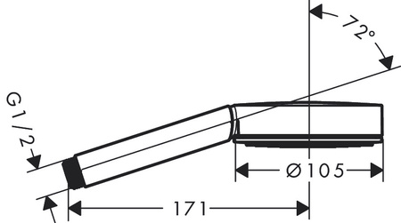 Hansgrohe główka prysznicowa 105 1jet, czarny matowy 24120670