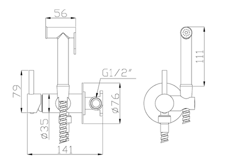 Invena bateria bidetowa podtynkowa chrom BP-00-B01