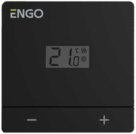 Engo przewodowy regulator temperatury, czarny zasilanie bateryjne EASYBATB