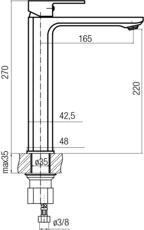 Valvex bateria umywalkowa stojąca, nablatowa, wysoka Loft, czarny mat 2455910