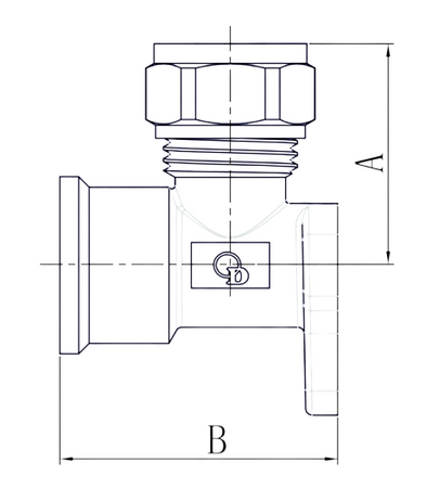 Diamond kolano naścienne KOL-Ł, PEX-AL-PEX, mosiądz 1/2"x16 FTN-010.1/2X16.KOL-Ł