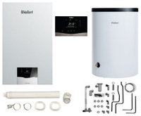 Vaillant pakiet kocioł gazowy jednofunkcyjny VC 15CS/1-5 ecoTEC plus + zasobnik VIH R 120/6B + sterownik VRC 720F sensoCOMFORT + SPS zestaw do szachtu 0010043652