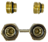 Honeywell podwójny zawór przyłączeniowy prosty 1/2" GW (z nyplami 1/2"x3/4") V2495DY015