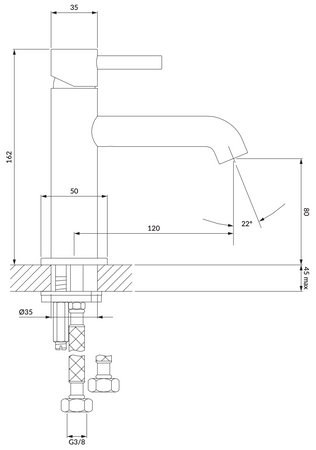 Omnires bateria umywalkowa Y złoty Y1210NGL