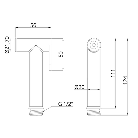Invena słuchawka bidetowa, czarny BP-BI-O04-L