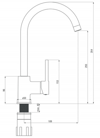 Deante bateria NEMEZJA grafitowy granit zlewozmywakowa stojąca z wylewką "U" BEN_262M