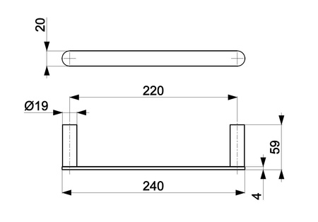 KFA wieszak łazienkowy 22 cm, złoto szczotkowane PVD 864-025-31
