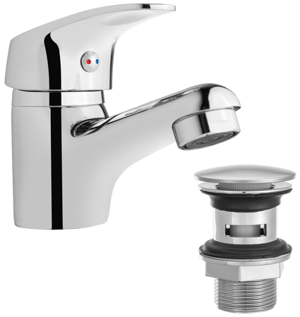 Invena bateria umywalkowa Ava New z korkiem, chrom BU-06-Z01-X