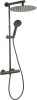 Ferro zestaw natryskowy z deszczownią i baterią termostatyczną TREVI, gun metal NP75-TRV7U-GM