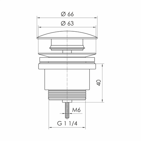 Instadrain korek klik-klak do umywalki z przelewem i bez przelewu, grafit 2875